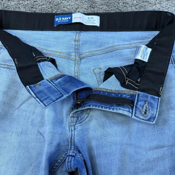 Old Navy Men's Slim Fit Straight Leg Light Blue Stretch Comfort Jeans - Picture 5 of 10